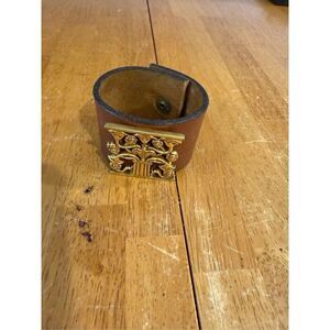 Leather Aztec Cuff Bracelet